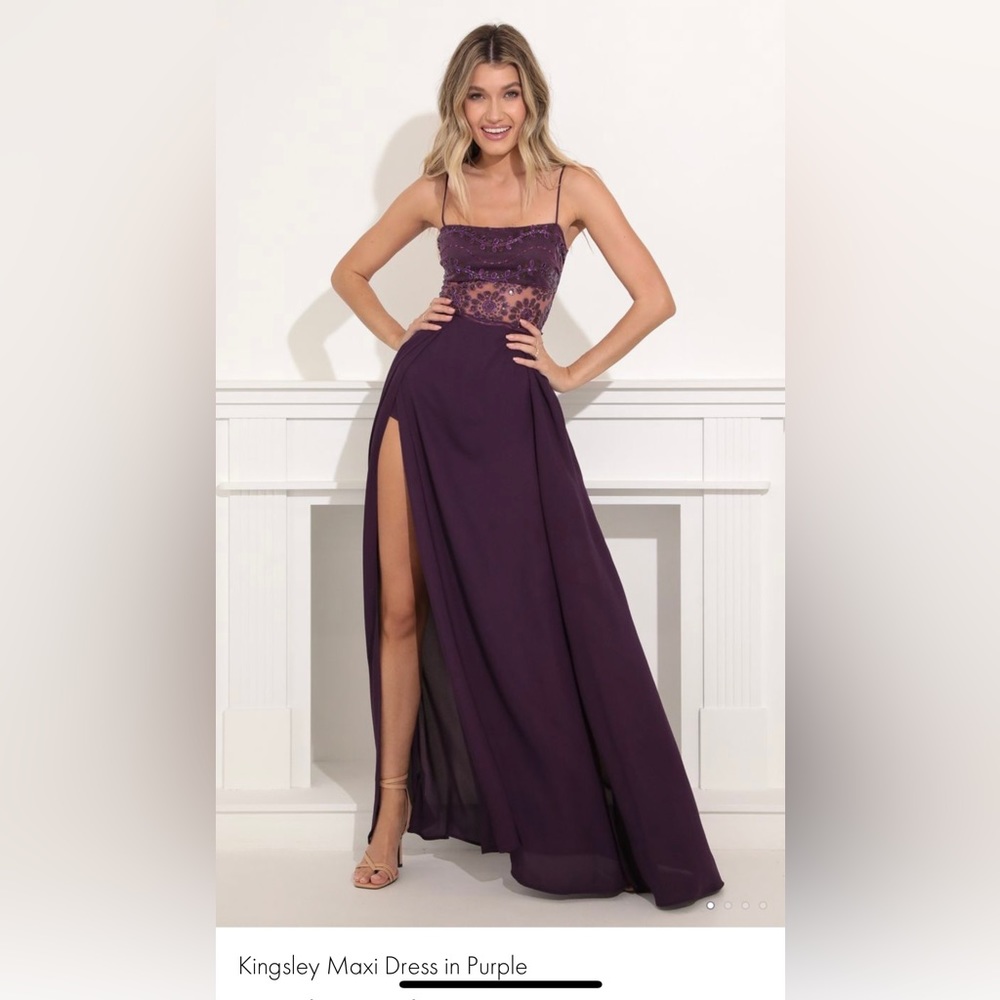 Kingsley Maxi Dress in Purple (small) Lucy in the Sky